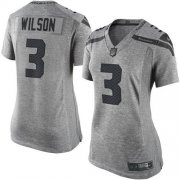 Wholesale Cheap Nike Seahawks #3 Russell Wilson Gray Women's Stitched NFL Limited Gridiron Gray Jersey
