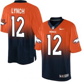 Wholesale Cheap Nike Broncos #12 Paxton Lynch Orange/Navy Blue Men\'s Stitched NFL Elite Fadeaway Fashion Jersey