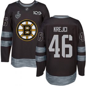 Wholesale Cheap Adidas Bruins #46 David Krejci Black 1917-2017 100th Anniversary Stanley Cup Final Bound Stitched NHL Jersey