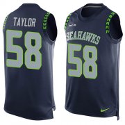 Wholesale Cheap Nike Seahawks #58 Darrell Taylor Steel Blue Team Color Men's Stitched NFL Limited Tank Top Jersey