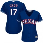 Wholesale Cheap Rangers #17 Shin-Soo Choo Blue Alternate Women's Stitched MLB Jersey