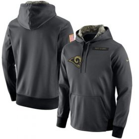 Wholesale Cheap Men\'s Los Angeles Rams Nike Anthracite Salute to Service Player Performance Hoodie