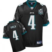 Wholesale Cheap Eagles Kevin Kolb #4 Black Team 50TH Anniversary Patch Stitched NFL Jersey