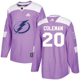 Cheap Adidas Lightning #20 Blake Coleman Purple Authentic Fights Cancer Stitched NHL Jersey