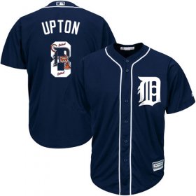Wholesale Cheap Tigers #8 Justin Upton Navy Blue Team Logo Fashion Stitched MLB Jersey