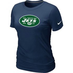 Wholesale Cheap Women\'s Nike New York Jets Logo NFL T-Shirt Dark Blue