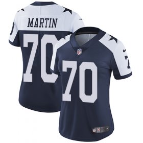Wholesale Cheap Nike Cowboys #70 Zack Martin Navy Blue Thanksgiving Women\'s Stitched NFL Vapor Untouchable Limited Throwback Jersey