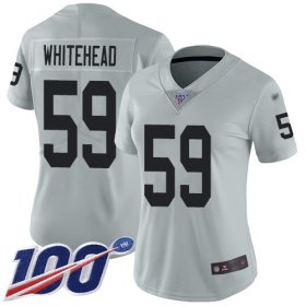 Wholesale Cheap Nike Raiders #59 Tahir Whitehead Silver Women\'s Stitched NFL Limited Inverted Legend 100th Season Jersey