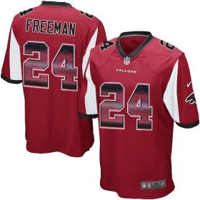 Wholesale Cheap Nike Falcons #24 Devonta Freeman Red Team Color Men\'s Stitched NFL Limited Strobe Jersey