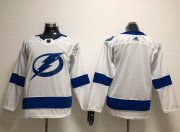 Wholesale Cheap Adidas Lightning Blank White Road Authentic Stitched Youth NHL Jersey