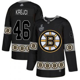 Wholesale Cheap Adidas Bruins #46 David Krejci Black Authentic Team Logo Fashion Stanley Cup Final Bound Stitched NHL Jersey