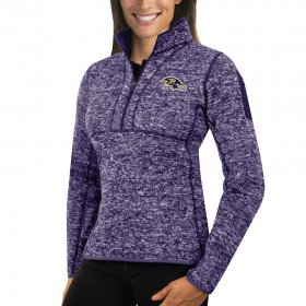 Wholesale Cheap Baltimore Ravens Antigua Women\'s Fortune Half-Zip Sweater Heather Purple