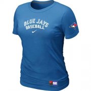 Wholesale Cheap Women's Toronto Blue Jays Nike Short Sleeve Practice MLB T-Shirt Indigo Blue