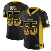 Wholesale Cheap Nike Steelers #55 Devin Bush Black Team Color Men's Stitched NFL Limited Rush Drift Fashion Jersey