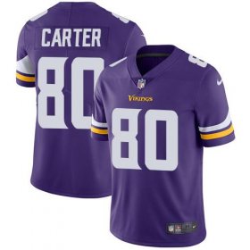 Wholesale Cheap Nike Vikings #80 Cris Carter Purple Team Color Men\'s Stitched NFL Vapor Untouchable Limited Jersey