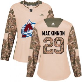 Wholesale Cheap Adidas Avalanche #29 Nathan MacKinnon Camo Authentic 2017 Veterans Day Women\'s Stitched NHL Jersey