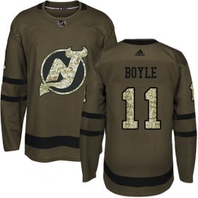 Wholesale Cheap Adidas Devils #11 Brian Boyle Green Salute to Service Stitched Youth NHL Jersey