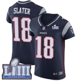 Wholesale Cheap Nike Patriots #18 Matt Slater Navy Blue Team Color Super Bowl LIII Bound Men\'s Stitched NFL Vapor Untouchable Elite Jersey
