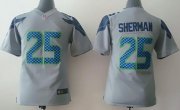 Wholesale Cheap Nike Seahawks #25 Richard Sherman Grey Alternate Youth Stitched NFL Elite Jersey