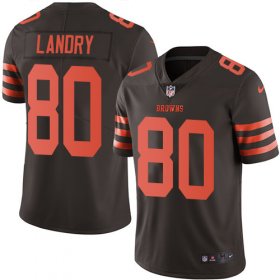 Wholesale Cheap Nike Browns #80 Jarvis Landry Brown Men\'s Stitched NFL Limited Rush Jersey