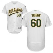 Wholesale Cheap Athletics #60 Andrew Triggs White Flexbase Authentic Collection Stitched MLB Jersey