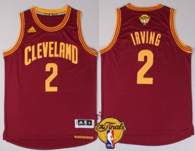 Wholesale Cheap Men\'s Cleveland Cavaliers #2 Kyrie Irving 2017 The NBA Finals Patch Red Jersey