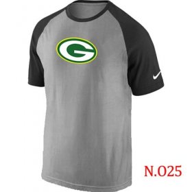 Wholesale Cheap Nike Green Bay Packers Ash Tri Big Play Raglan NFL T-Shirt Grey/Black