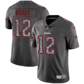 Wholesale Cheap Nike Patriots #12 Tom Brady Gray Static Men\'s Stitched NFL Vapor Untouchable Limited Jersey