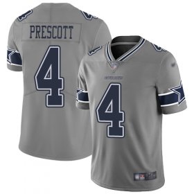 Wholesale Cheap Nike Cowboys #4 Dak Prescott Gray Men\'s Stitched NFL Limited Inverted Legend Jersey