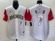 Wholesale Cheap Men's Mexico Baseball #7 Julio Urias Number 2023 White Red World Classic Stitched Jersey13