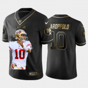 Cheap San Francisco 49ers #10 Jimmy Garoppolo Nike Team Hero 3 Vapor Limited NFL 100 Jersey Black Golden