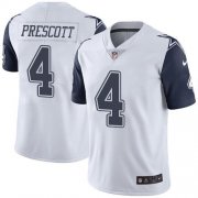 Wholesale Cheap Nike Cowboys #4 Dak Prescott White Men's Stitched NFL Limited Rush Jersey