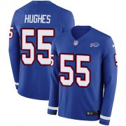Wholesale Cheap Nike Bills #55 Jerry Hughes Royal Blue Team Color Men's Stitched NFL Limited Therma Long Sleeve Jersey