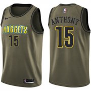 Wholesale Cheap Nike Denver Nuggets #15 Carmelo Anthony Green Salute to Service NBA Swingman Jersey