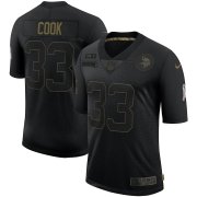 Wholesale Cheap Nike Vikings 33 Dalvin Cook Black 2020 Salute To Service Limited Jersey