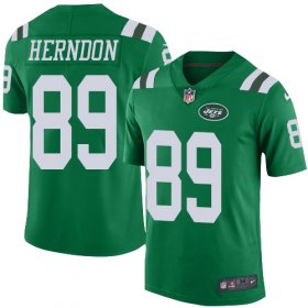 Wholesale Cheap Nike Jets #89 Chris Herndon Green Men\'s Stitched NFL Limited Rush Jersey