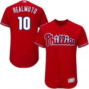 Wholesale Cheap Phillies #10 J. T. Realmuto Red Flexbase Authentic Collection Stitched MLB Jersey