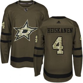 Wholesale Cheap Adidas Stars #4 Miro Heiskanen Green Salute to Service Youth Stitched NHL Jersey