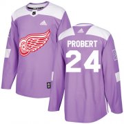 Wholesale Cheap Adidas Red Wings #24 Bob Probert Purple Authentic Fights Cancer Stitched NHL Jersey