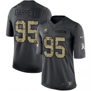 Wholesale Cheap Nike Browns #95 Myles Garrett Black Youth Stitched NFL Limited 2016 Salute to Service Jersey
