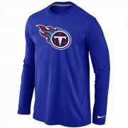 Wholesale Cheap Nike Tennessee Titans Logo Long Sleeve T-Shirt Blue