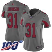 Wholesale Cheap Nike Cardinals #31 David Johnson Silver Women's Stitched NFL Limited Inverted Legend 100th Season Jersey