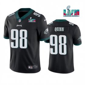 Wholesale Cheap Men\'s Philadelphia Eagles #98 Robert Quinn Black Super Bowl LVII Vapor Untouchable Limited Stitched Jersey