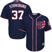 Wholesale Cheap Nationals #37 Stephen Strasburg Blue Cool Base EStitched Youth MLB Jersey