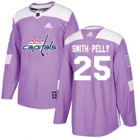 Wholesale Cheap Adidas Capitals #25 Devante Smith-Pelly Purple Authentic Fights Cancer Stitched NHL Jersey