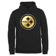 Wholesale Cheap Men's Pittsburgh Steelers Pro Line Black Gold Collection Pullover Hoodie
