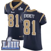 Wholesale Cheap Nike Rams #81 Gerald Everett Navy Blue Team Color Super Bowl LIII Bound Men's Stitched NFL Vapor Untouchable Elite Jersey