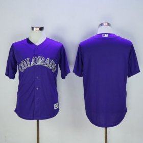 Wholesale Cheap Rockies Blank Purple New Cool Base Stitched MLB Jersey