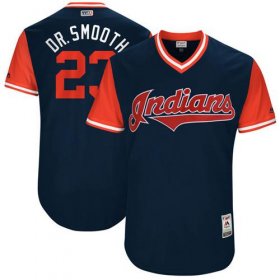 Wholesale Cheap Indians #23 Michael Brantley Navy \"Dr. Smooth\" Players Weekend Authentic Stitched MLB Jersey
