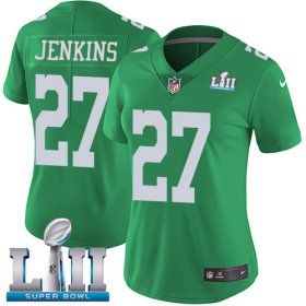 Wholesale Cheap Nike Eagles #27 Malcolm Jenkins Green Super Bowl LII Women\'s Stitched NFL Limited Rush Jersey
